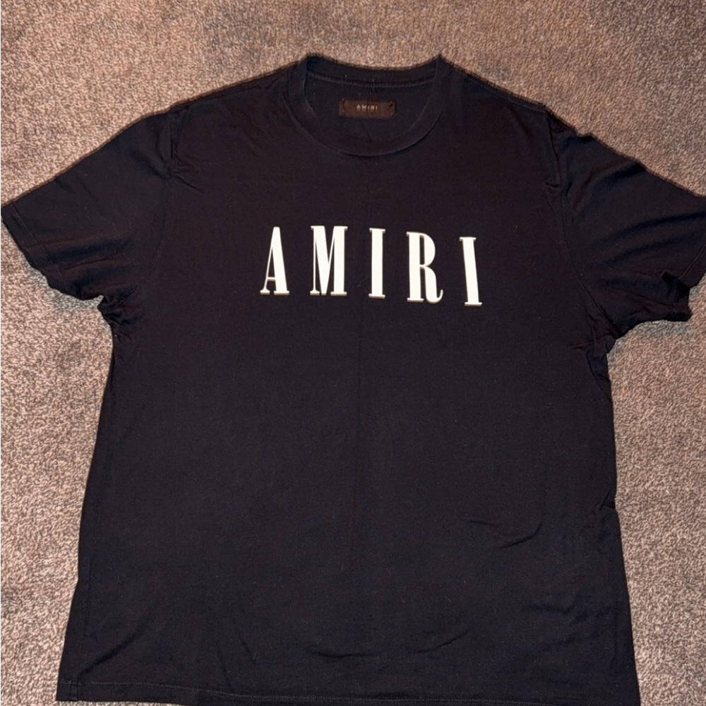 AMIRI Black Tee with White Logo